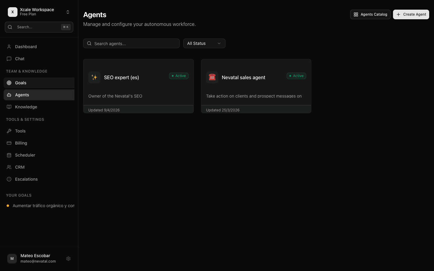 Configuración del agente